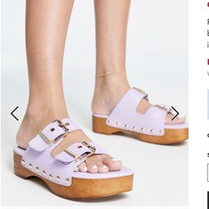 RAID Hellena buckle mule clog sandals in lilac flatform size 6 women new